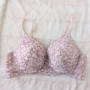La vie en rose lace undewire lightly lines pastel pink maroon bra 38c